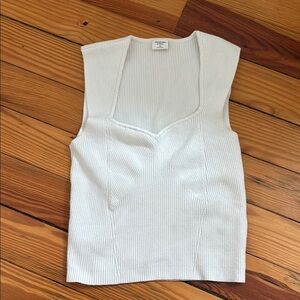 Abercrombie & Fitch White Ribbed Tank Top